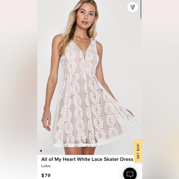 Lulu’s White Lace Skater Dress - Picture 1 of 5